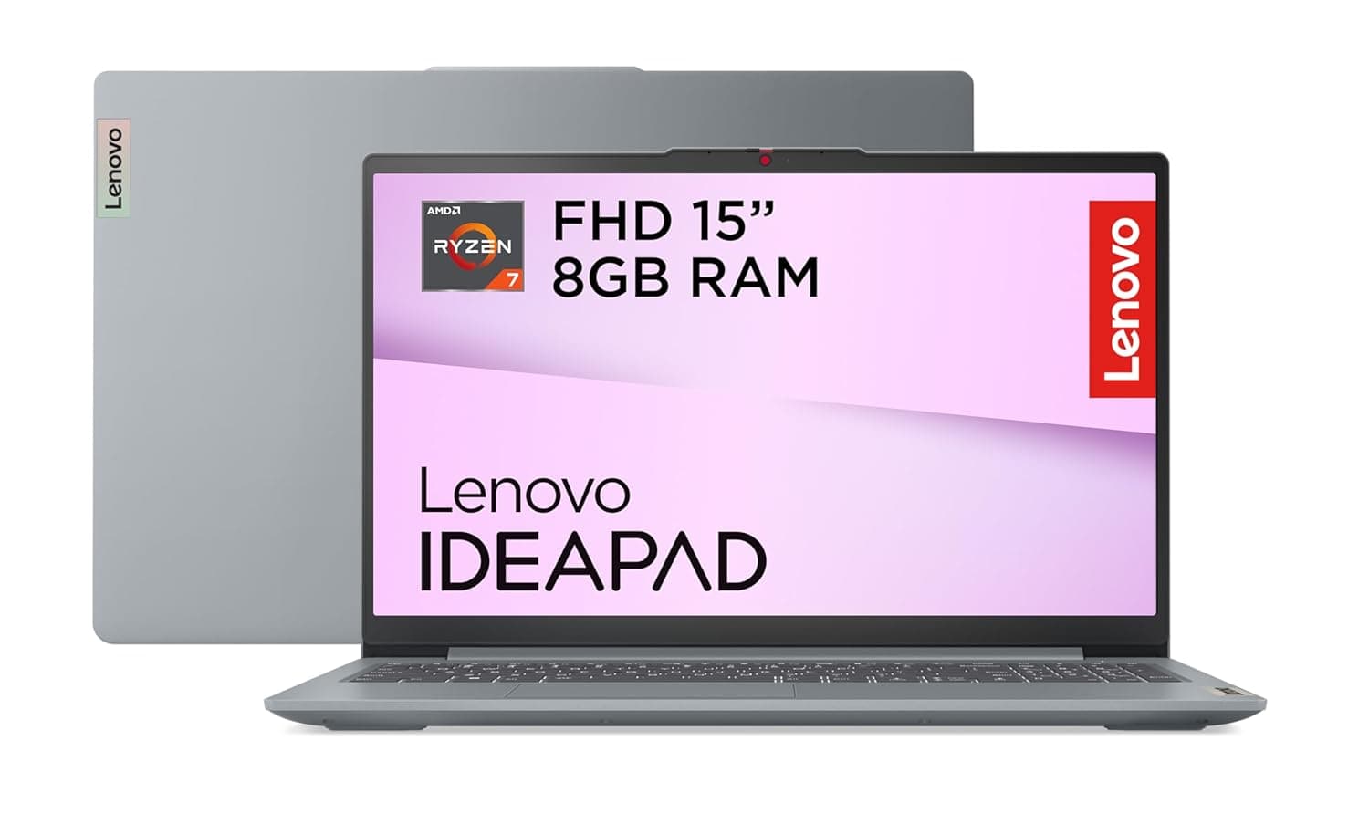 Lenovo IdeaPad Slim 3 15ABR8, 15.6"FHD Display, AMD Ryzen 7 7730U, 8GB RAM, 512GB SSD, Integrated AMD Radeon Graphics, Win 11, ENG-ARB KB, Arctic Grey - [82XM005LAX]