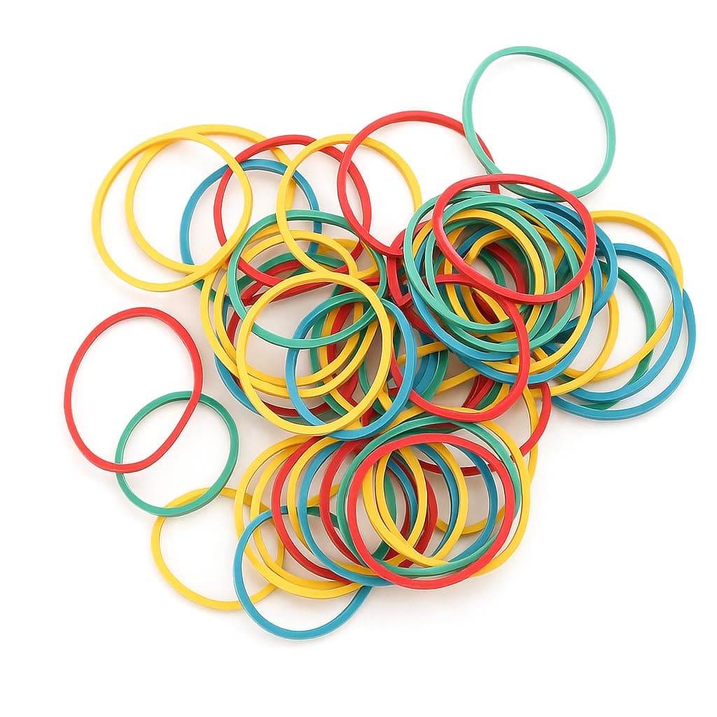 Fitto Elastic Rubber Bands 60g, 30mm Assorted Colors for School, Office & Home
