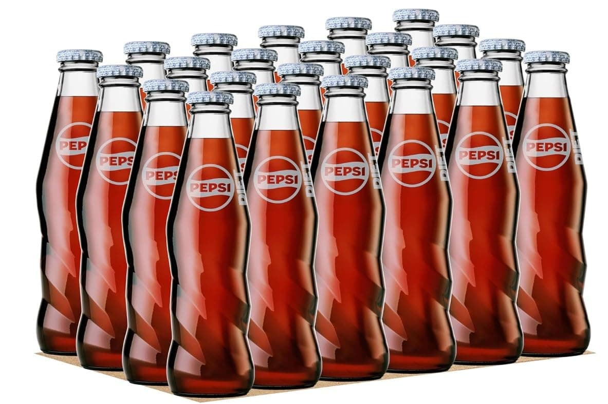 Pepsi Diet Soft Drink, Glass Bottle, 24 x 245 ml