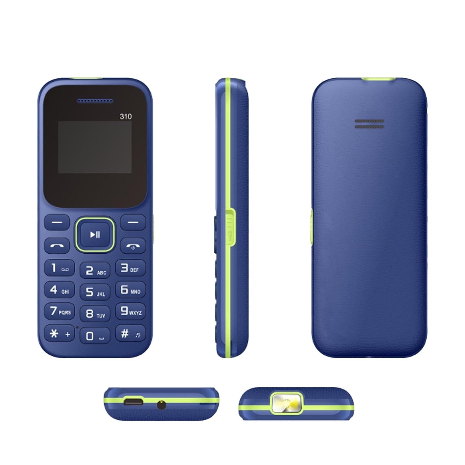 Basic Mobile Phones for the Elderly and Kids, Unlocked Dumb Phones, Cell Phones Without Internet - with Big Buttons, MP3, MP4, Camera, Flashlight, SOS,Blue