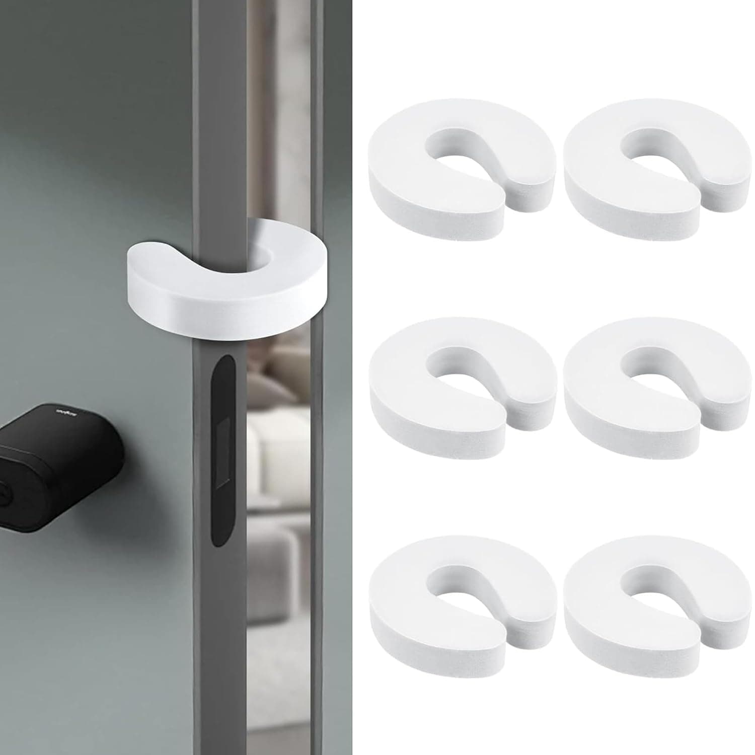 ALMEKAQUZ 6 Pcs Door Finger Pinch Guard, Use Safety Door Guard Made of Soft Foam to Keep Door Open, Baby Proofing Doors to Keep Door Open Stop Door from Slamming