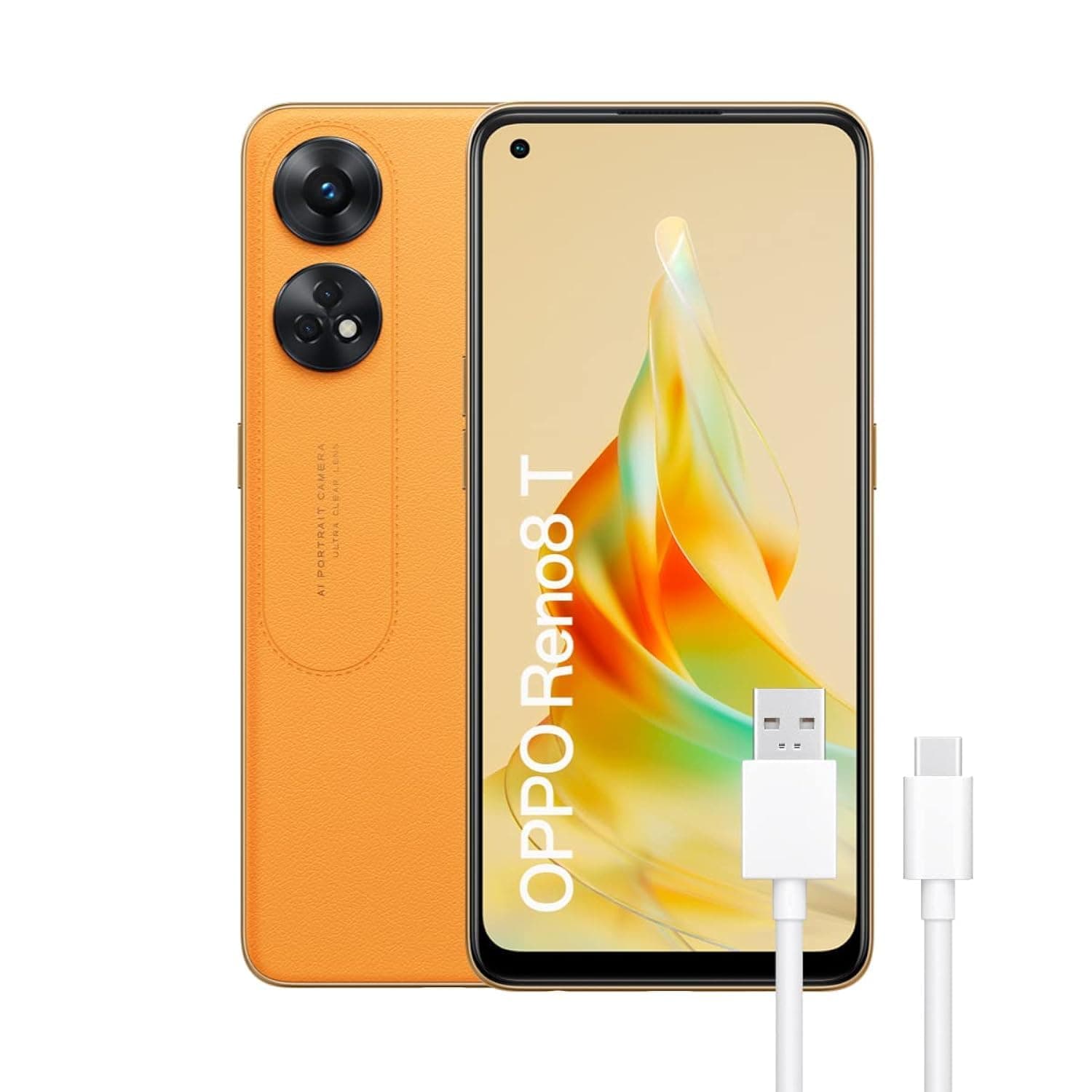 OPPO Reno8T (4G) Dual SIM 128GB ROM + 8GB RAM Factory Unlocked 4G/LTE Smartphone (Orange Sunset) - International Version