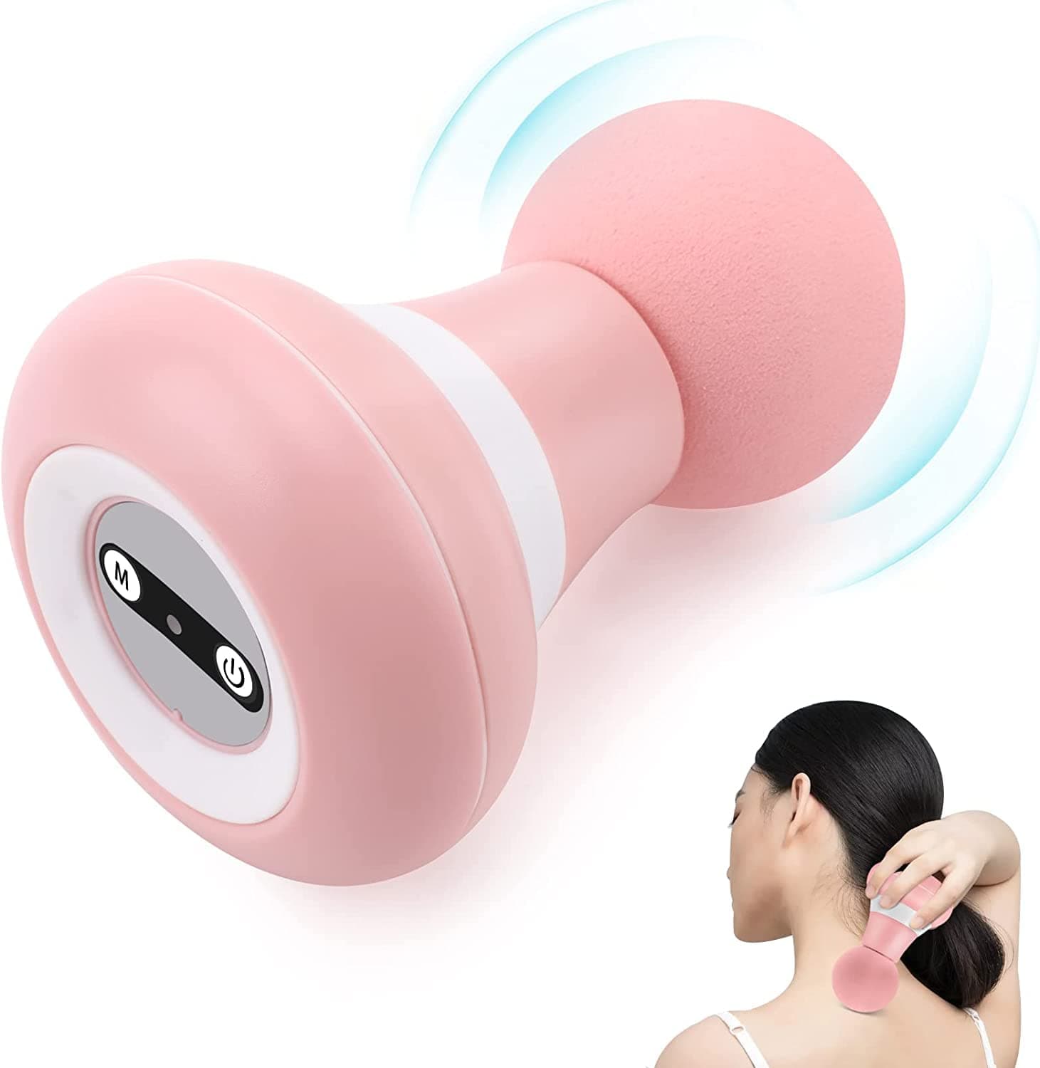 Upgrade 2.0in*4.5in - Mini Electric Handheld Massager Wand, Powerful 6 Speed Vibration Modes,Cordless Handheld and Portable,Suitable for Men & Women Shoulder,Neck and Back Massage (Pink)