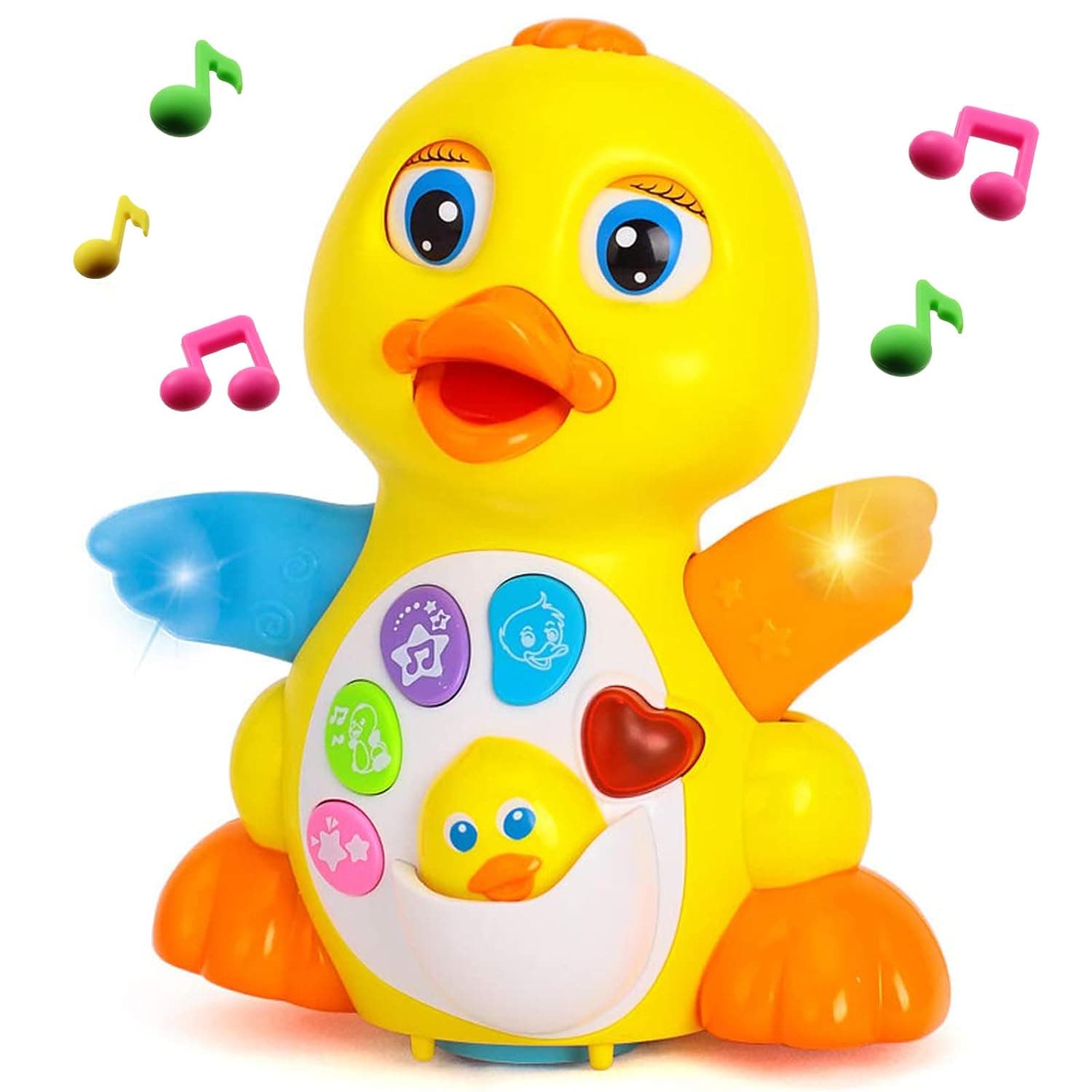 Yiosion Musical Flapping Yellow Duck Interactive Action Educational Learning Walking Light Up Dancing Toy . Baby Toddler Infant