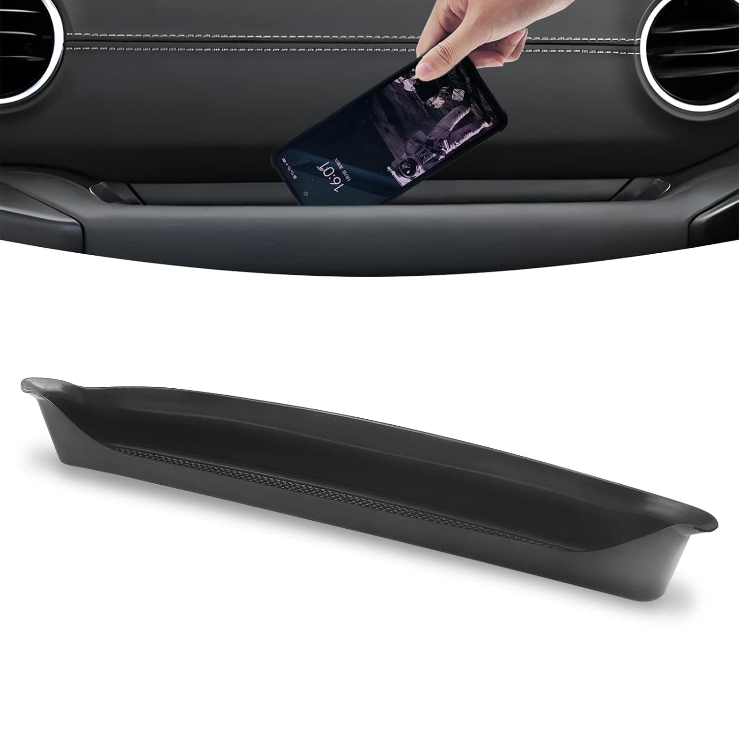 SYOSI JL GrabTray Passenger Storage Tray Organizer Grab Handle Accessory Box for 2018-2023 Jeep Wrangler JL JT Gladiator JLU Interior Accessories, Handle Storage Box, Black