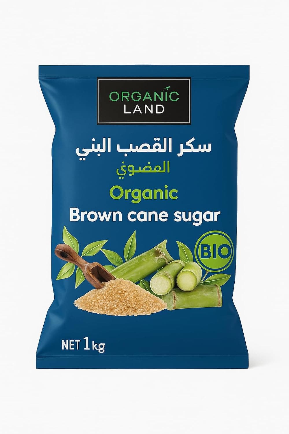 Organic Land Organic Brown Cane Sugar, 1 kg, Multicolour