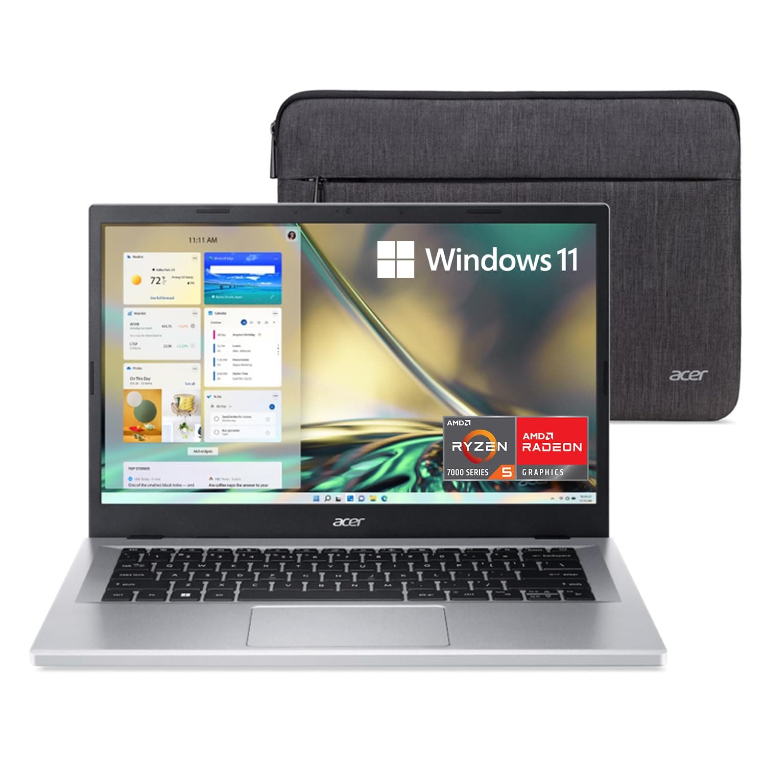 Acer Aspire 3 A315-24PT-R0UX Slim Laptop | 15.6" Full HD IPS Touchscreen | AMD Ryzen 5 7520U Quad-Core Processor | AMD Radeon Graphics | 16GB LPDDR5 | 512 NVMe SSD