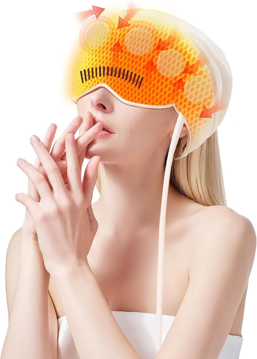 iKeener Electric Head Massager, 360° Cover, Portable Head, Eyes, Neck Massage Cap with Heat, Kneading, Squeeze, 4 Adjustable Modes, Relief Pain, Anxiety, Stress Relaxation, Deep Sleep