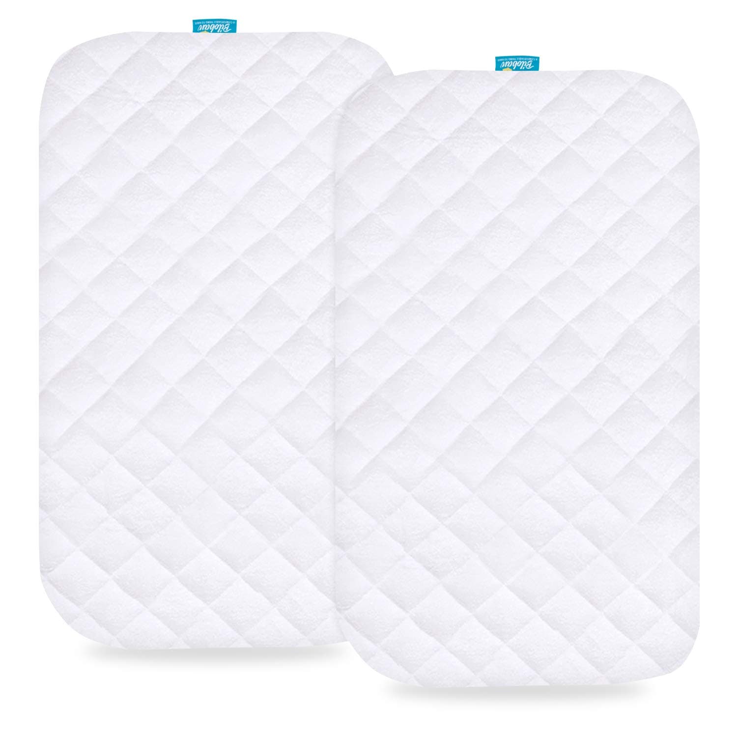 Waterproof Bassinet Mattress Pad Cover Compatible with ANGELBLISS Baby Bassinet, 2 Pack, Ultra Soft Surface, Breathable and Easy Care | Ultra Soft Bamboo Viscose Surface, 2 Pack, Breathable and Easy Care