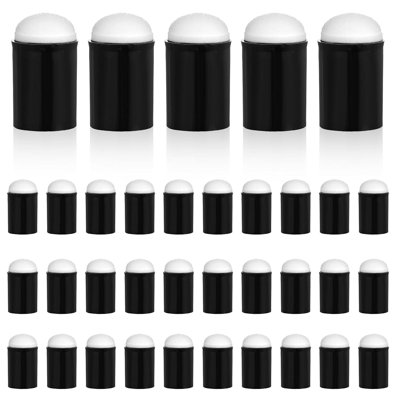 Oruola 40 PCS Finger Daubers, Black Finger Sponge, Face Fingers Sponges, Crafts Fingers Sponges Daubers Drawing Project for Art Ink Crafts Card Making
