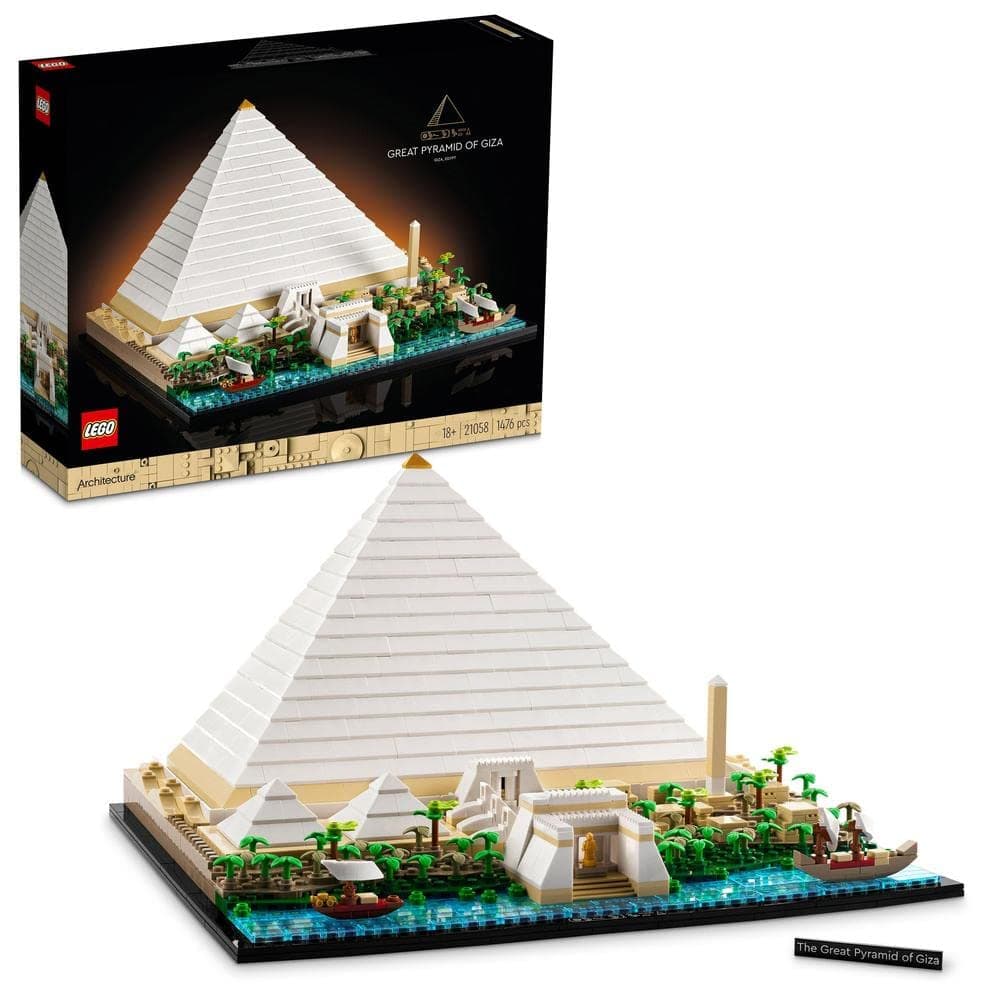 LEGO Architecture Great Pyramid of Giza 21058 | Landmark Model Kit for Adults, Home or Office Display, History Gift Idea, 1,476 Pieces