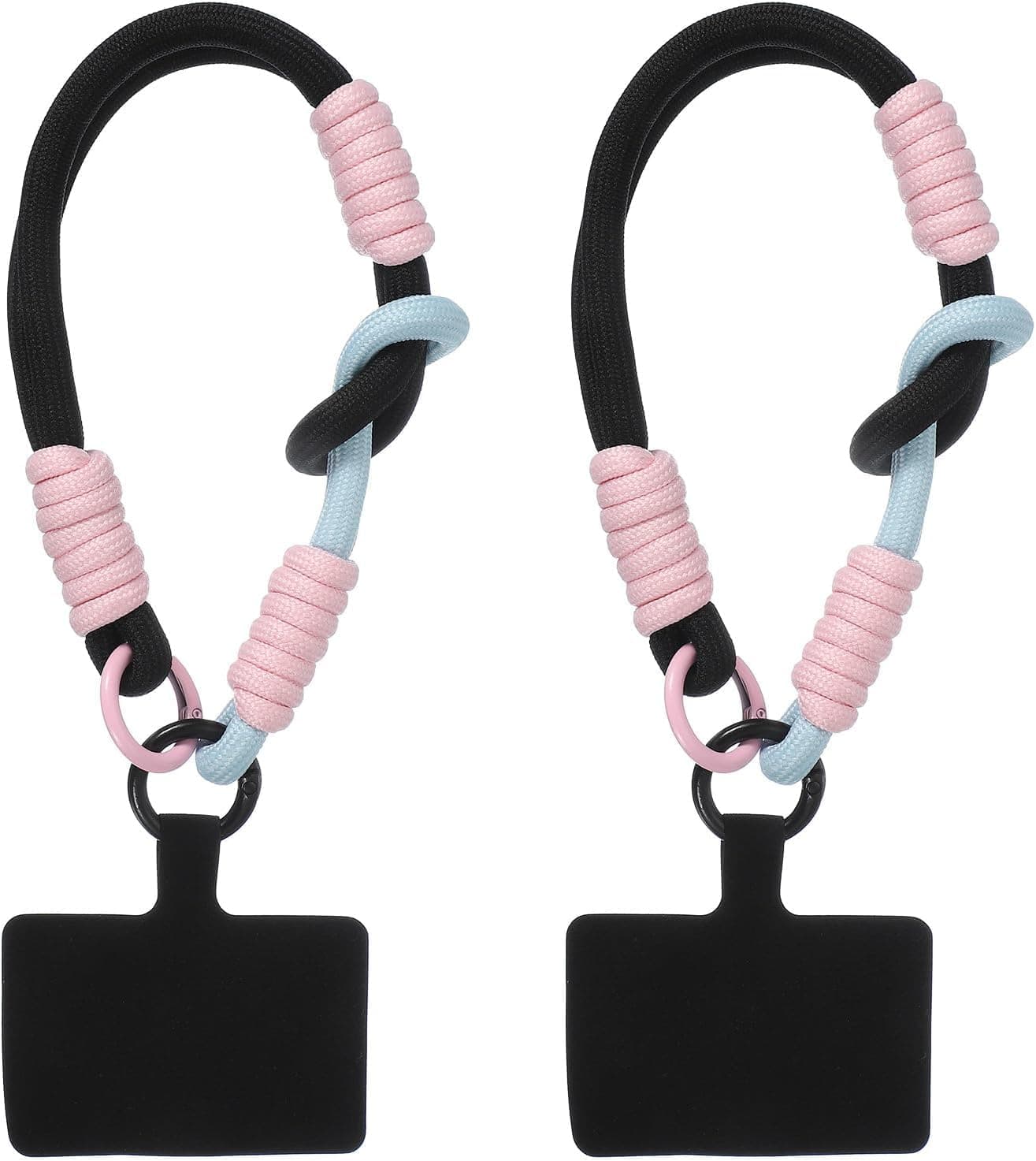 قطعتان من حزام معصم الهاتف، حبل هاتف عالمي مضاد للسرقة مع شريط حبل، تعليقة معصم قابلة للتعديل للهواتف الذكية، مثالية للسفر والتسوق والاستخدام اليومي