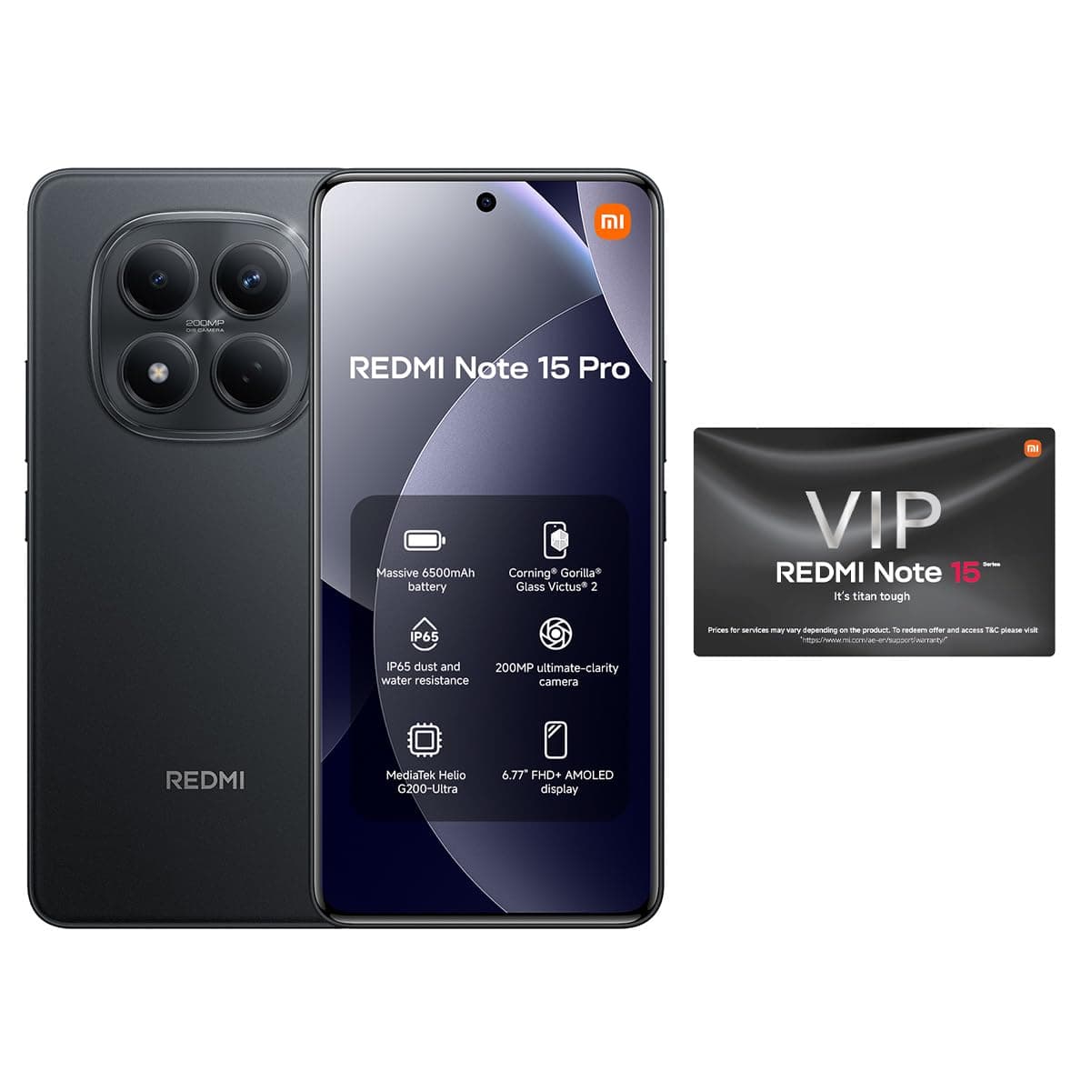 REDMI Note 15 Pro Black 8G RAM 256G ROM + Bud 6 Play - Global Version