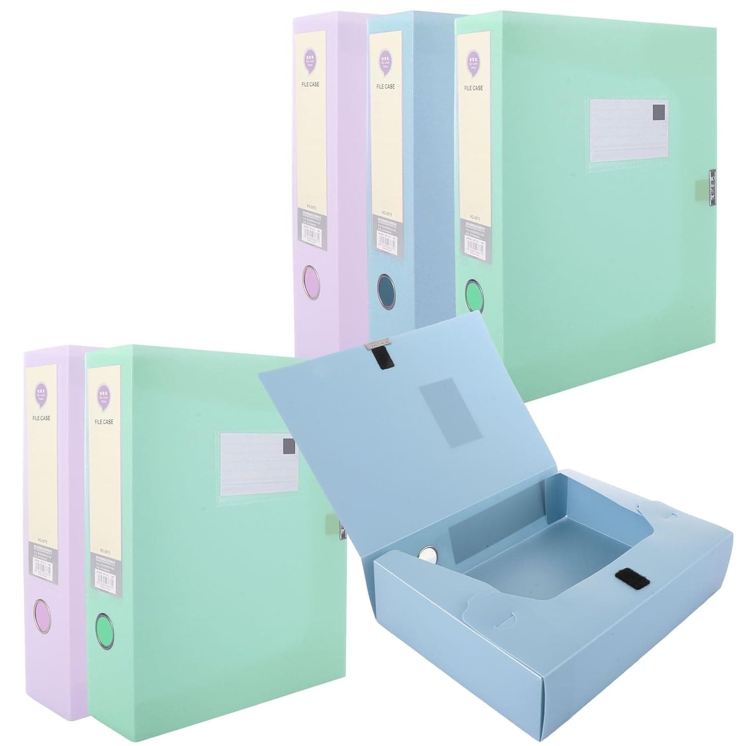 3 Pack A4 Plastic Box Files, 55mm Spine - 3 قطع ملفات صندوقية بلاستيكية | Waterproof Document Storage Organizer for Office, School & Home Files