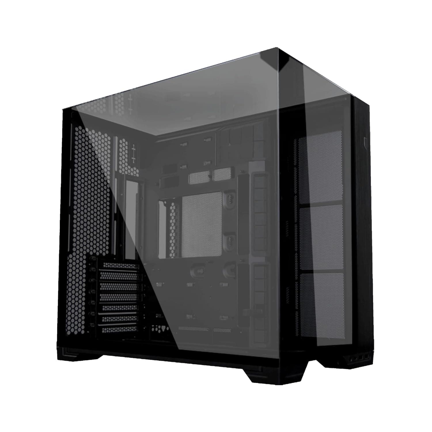 Lian Li O11 Vision Compact ATX Mid-Tower Computer Case/Gaming Cabinet - Black | Aluminium & Tempered Glass | Support ATX/E/Micro/Mini-ITX | Pre- Installed GPU Anti-SAG Bracket