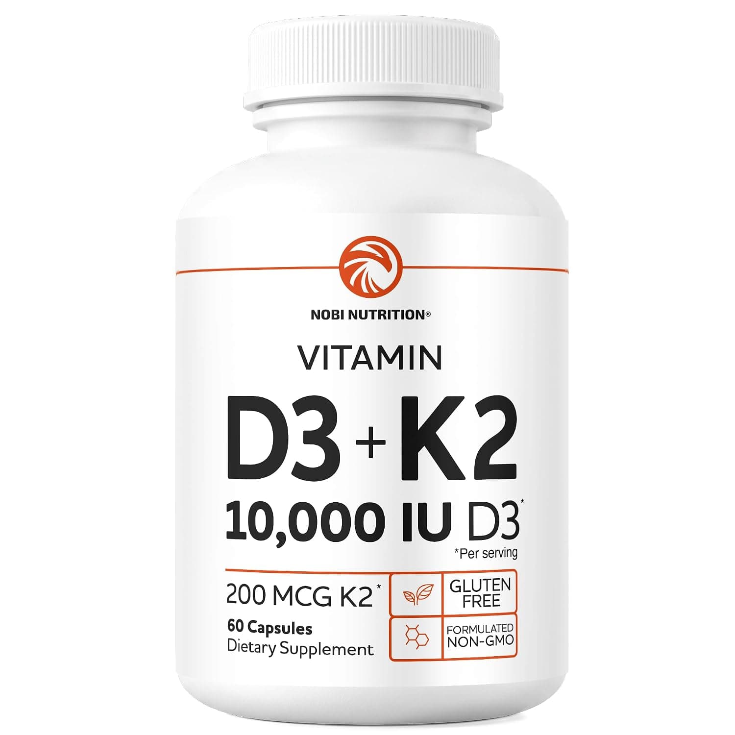 Vitamin D3 K2 5000 IU for Immune System, Strong Bones & Teeth Support | Vitamin D3 125mcg, Vitamin K2 MK7 100mcg, Calcium 210mg & Bioperine | K2 D3 Vitamin Supplement | 3rd-Party Tested, 60 Capsules