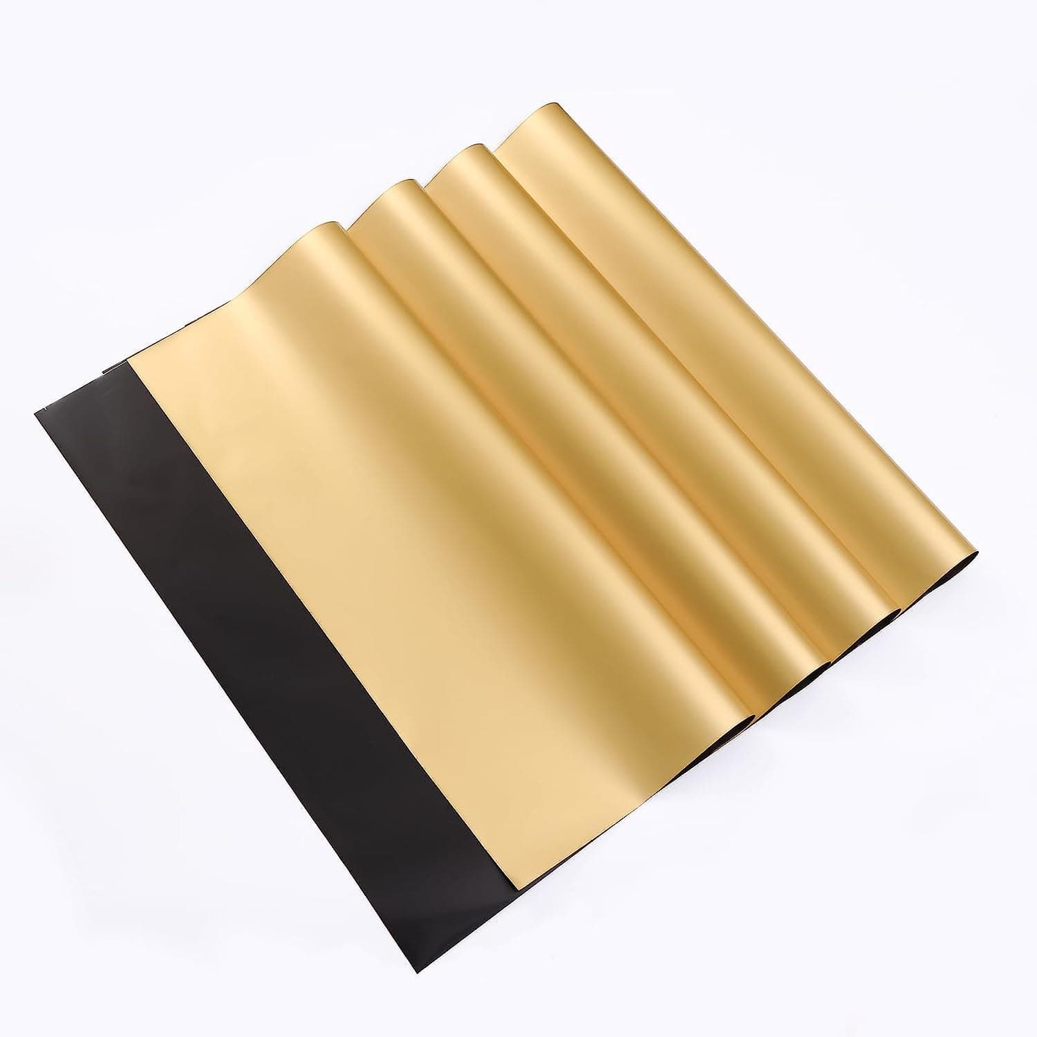 REDDOTGIFT Pack of 20 Sheets Gift Wrapping Paper 57x57cm, Double Face Flower Wrap Paper Waterproof Floral Bouquet Packing Paper DIY Craft Gift Packing (G-07# BLACK + GOLD)
