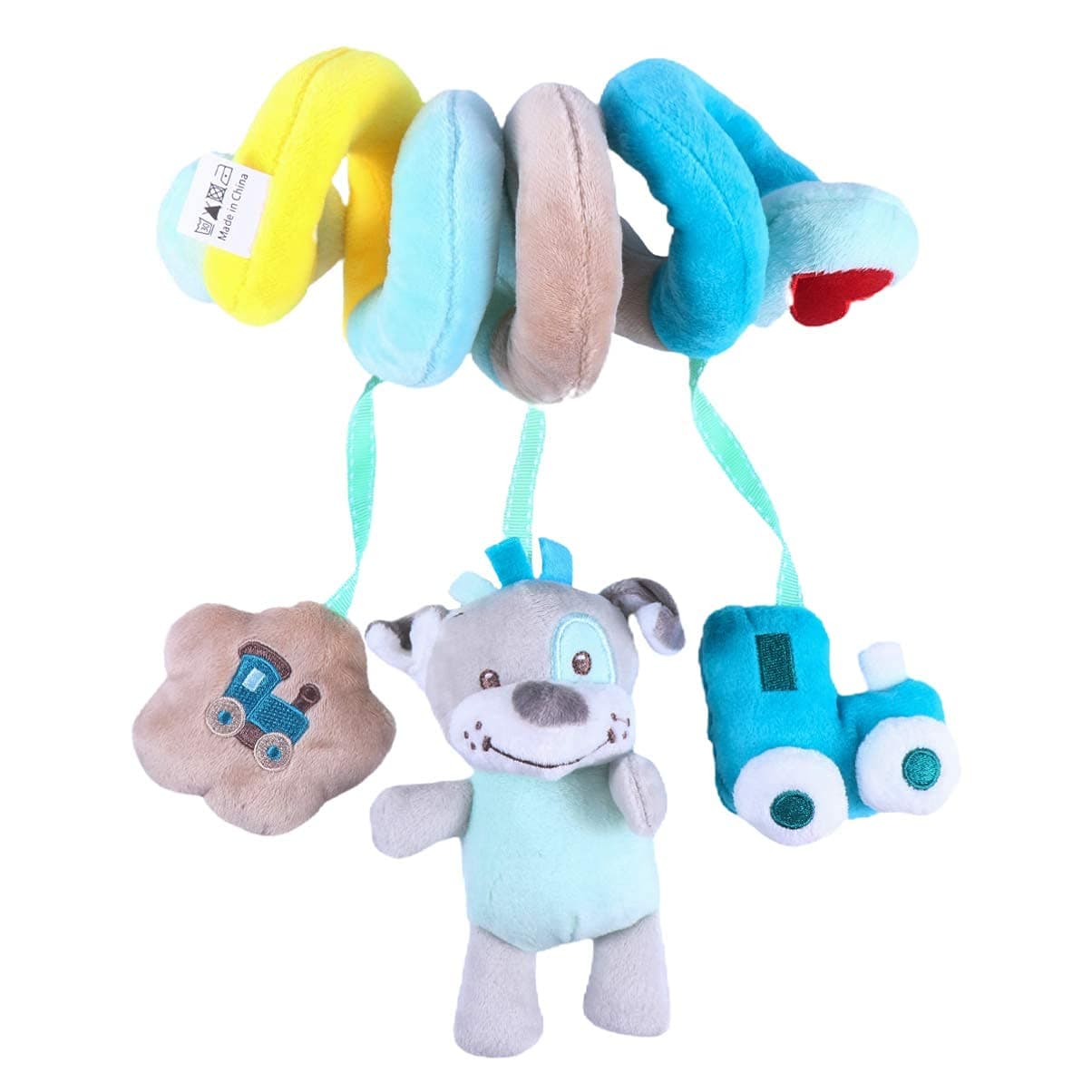 Baby Spiral Toys Infant Crib Toy Plush Animals Infant Toys for Kids Crib Bed Stroller Car Seat Bar Hanging Toy with Ringing Bell