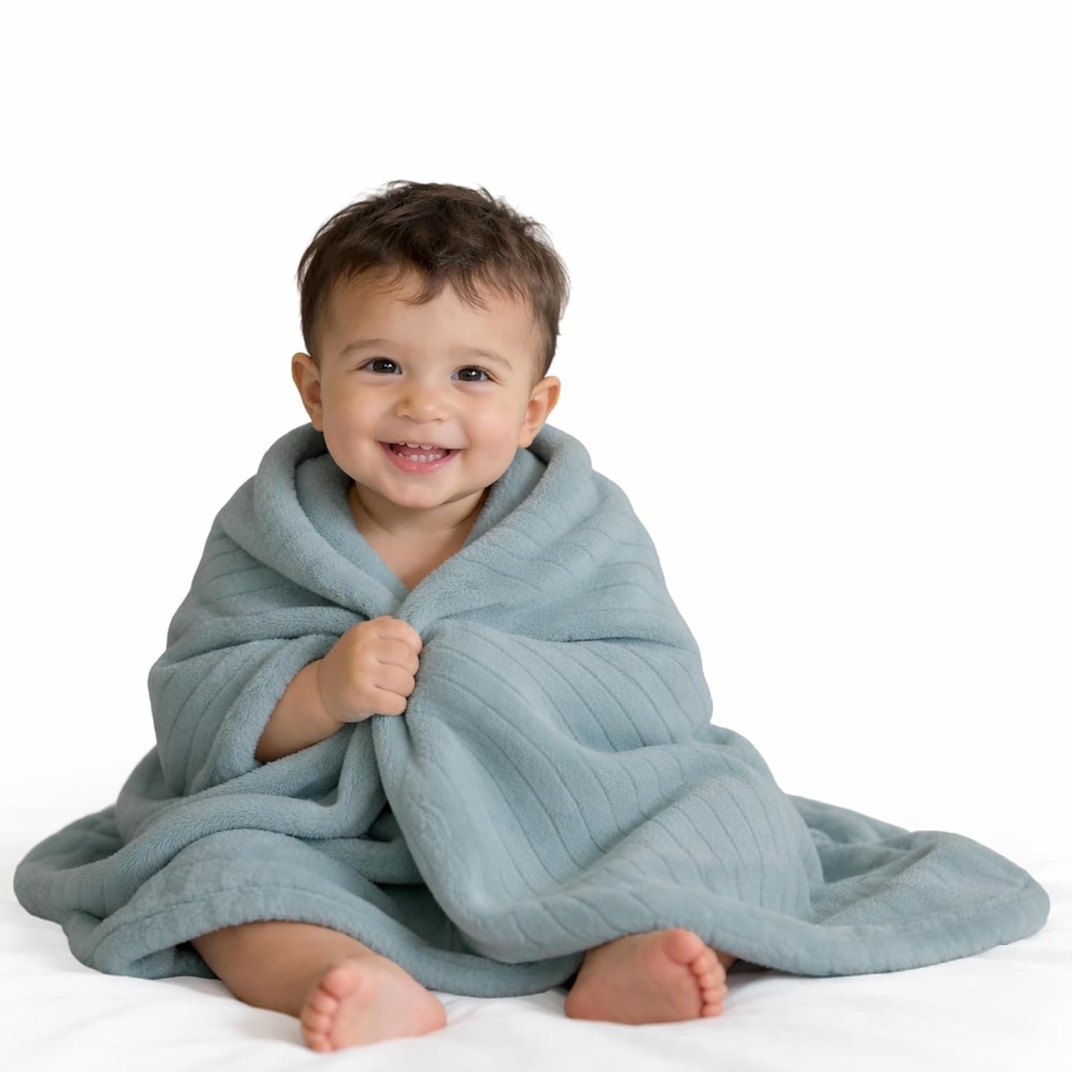 Ababy Baby Swaddle Blanket for Newborn – Ultra-Soft Flannel Receiving Blanket, 100% Polyester, Cozy & Gentle on Skin 28" x 40" - Cloud Blue