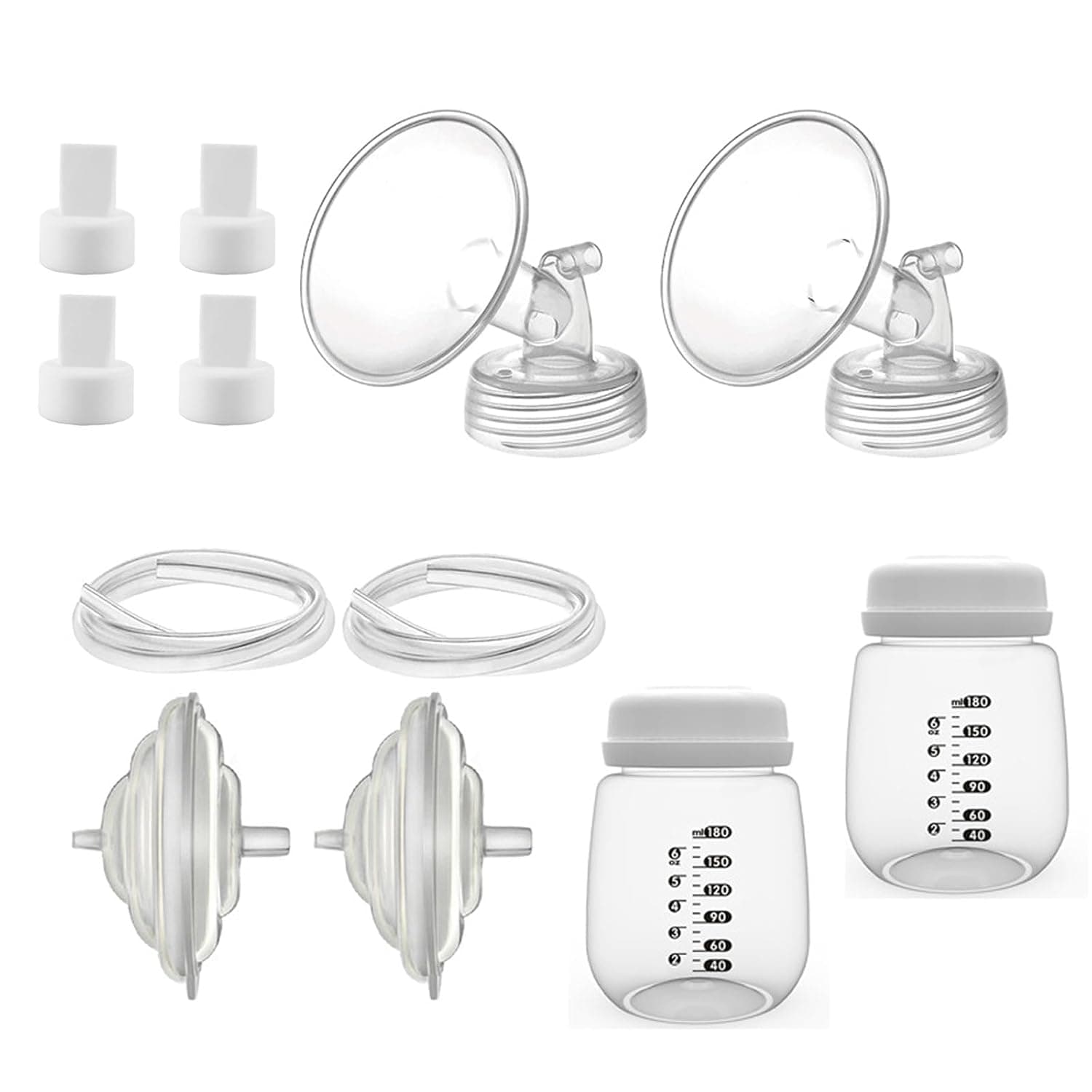 Replacement Parts Full Set - Compatible with Spectra S1 S2 9 Plus - Includes 24mm Flanges, Duckbill Valves, Tubing, Backflow Protectors, Bottles