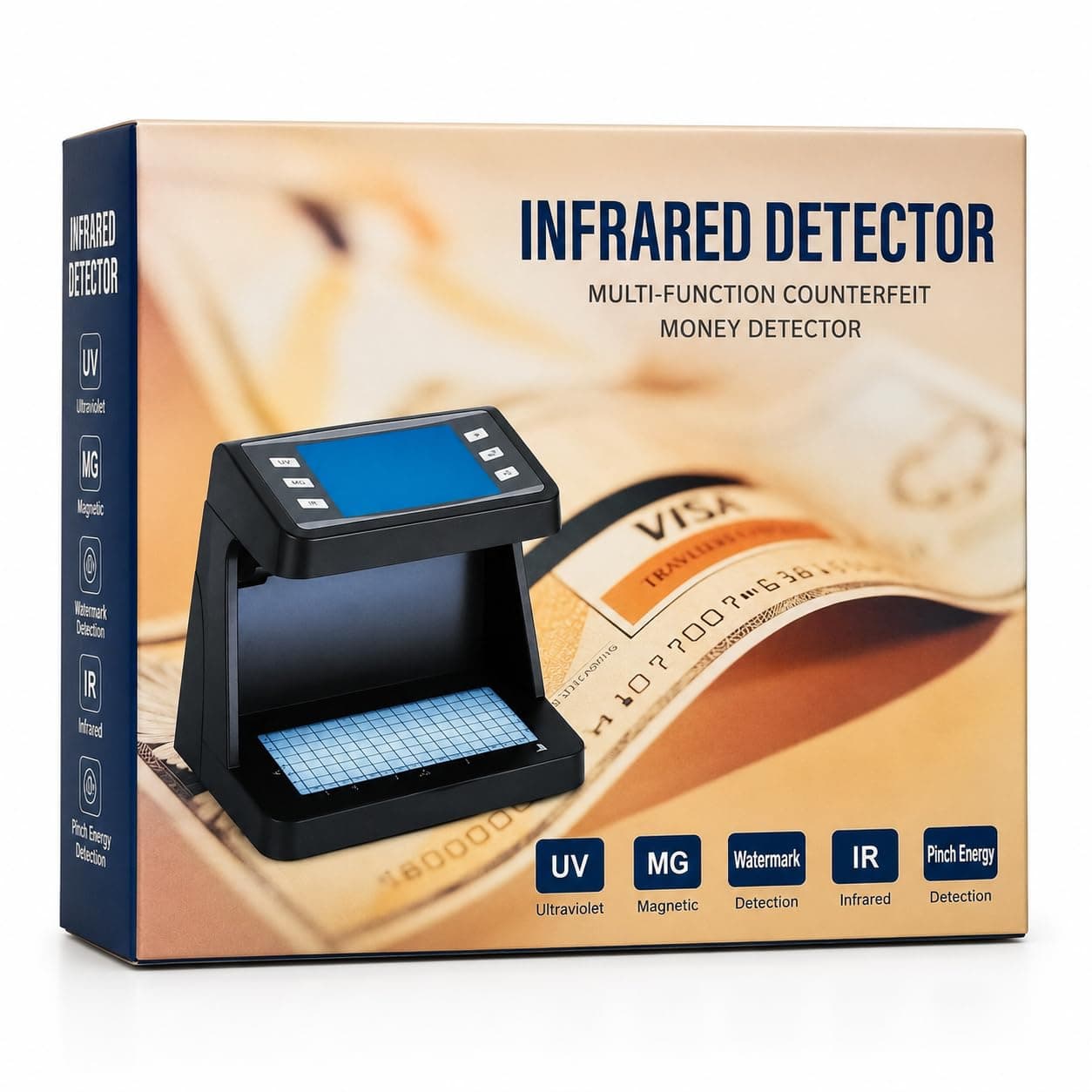 Sofab Saudi Multi-Function Infrared Counterfeit Money Detector | UV, IR, Magnetic (MG), Watermark & Security Thread Detection | Banknote Currency Checker for Cash Handling