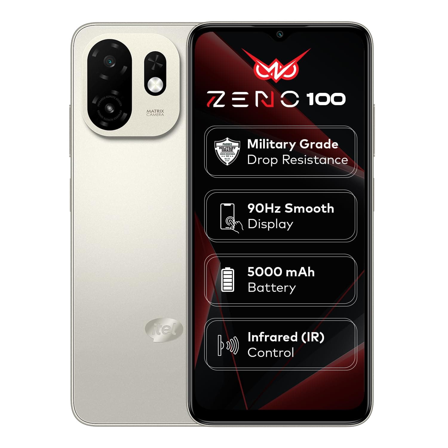اي تيل هاتف ذكي A100c، ثنائي شرائح الاتصال، ذاكرة تخزين 64GB، هاتف ذكي 4G، ذهبي تيتانيوم 14، ذاكرة RAM 3GB، يونيسوك T7100، 6.6 انش FHD+، 1570x720، 90Hz