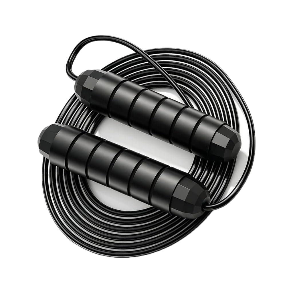 Black Adjustable Tangle Free Speed Jump Rope | Durable Skipping Equipment For Cardio Boxing Fat Burning Daily Workout Exercise