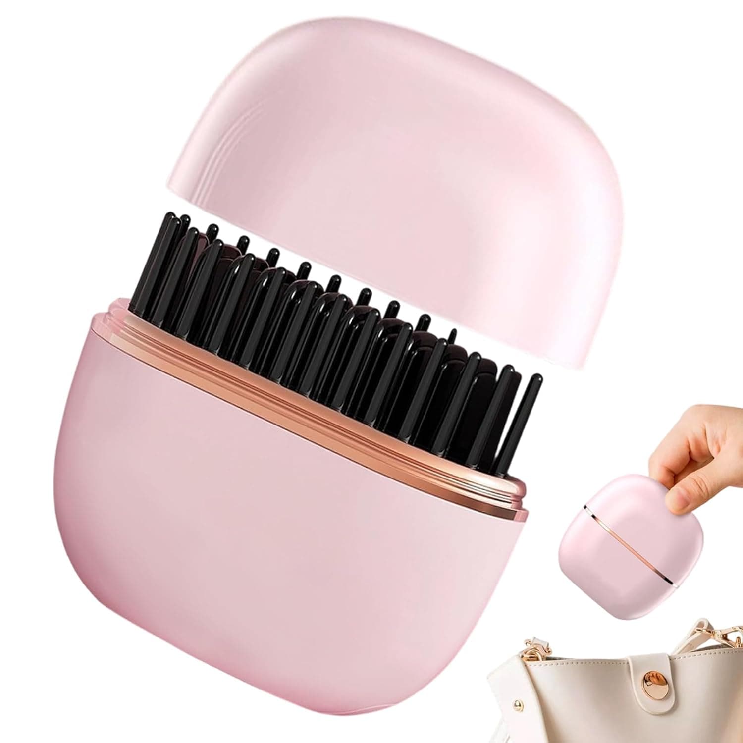 فرشاة فرد الشعر المحمولة، ادوات تصفيف الشعر سريعة التسخين مضادة للحروق - مشط فرد الشعر للنساء | للعطلات والتنقل والمواعدة والاستخدام اليومي