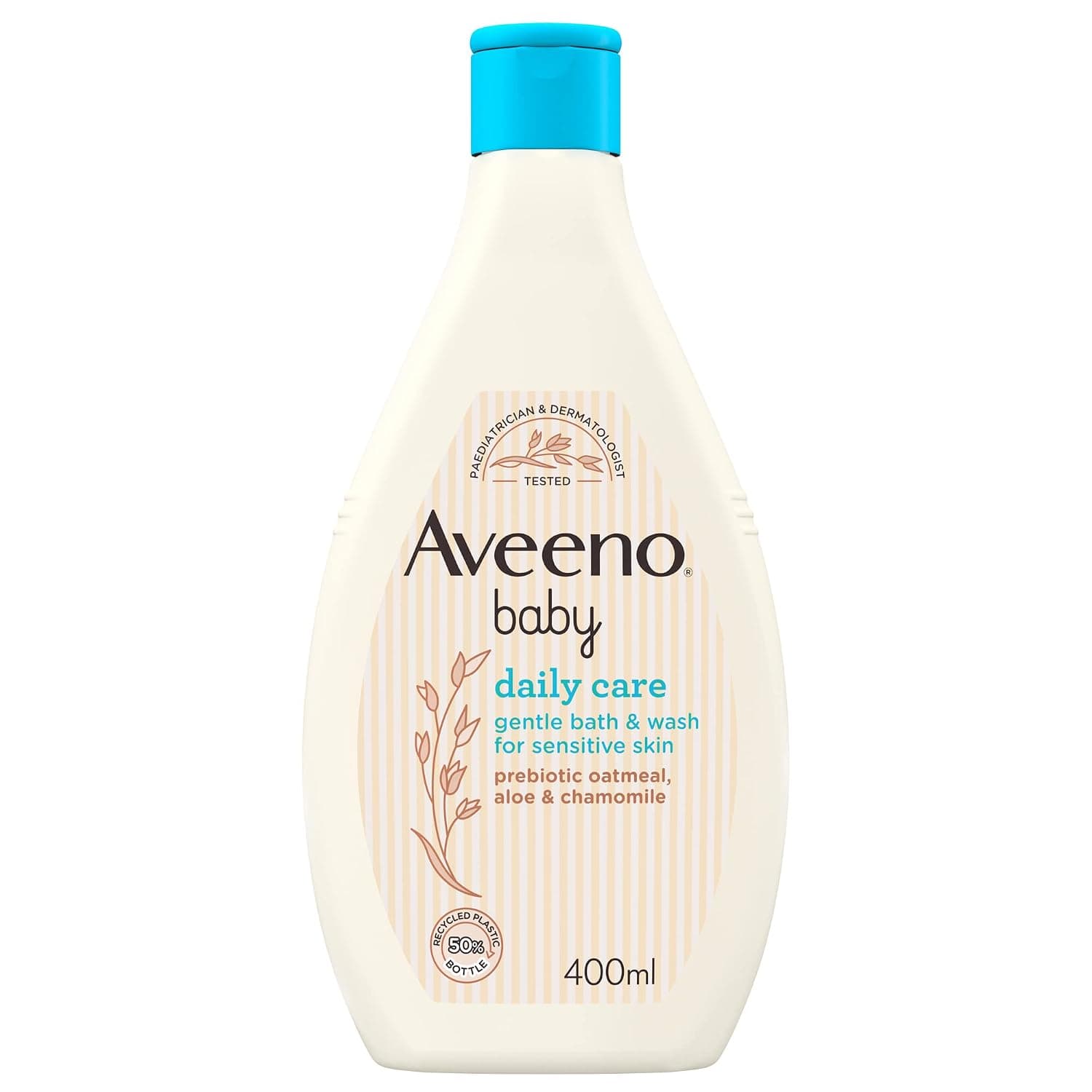 AVEENO Baby Daily Care Gentle Bath & Wash (1 x 400ml), Tear-Free Baby Wash with Gentle Fragrance with Prebiotic Colloidal Oatmeal, Gently Cleanses & Leaves Skin Feeling Moisturised, For Sensitive Skin