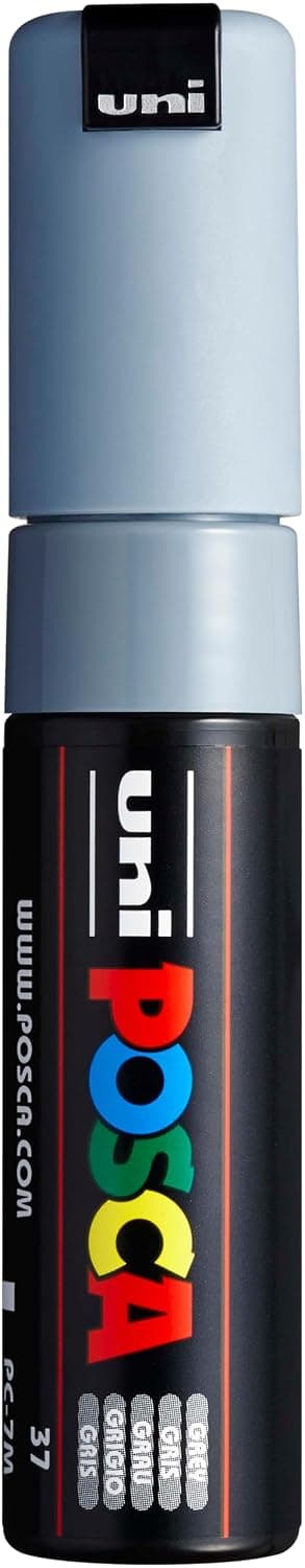 Uni-Ball Posca 181333 Marker Pen with Wide Conical Tip PC 7 m 4.5-5.5 mm Grey