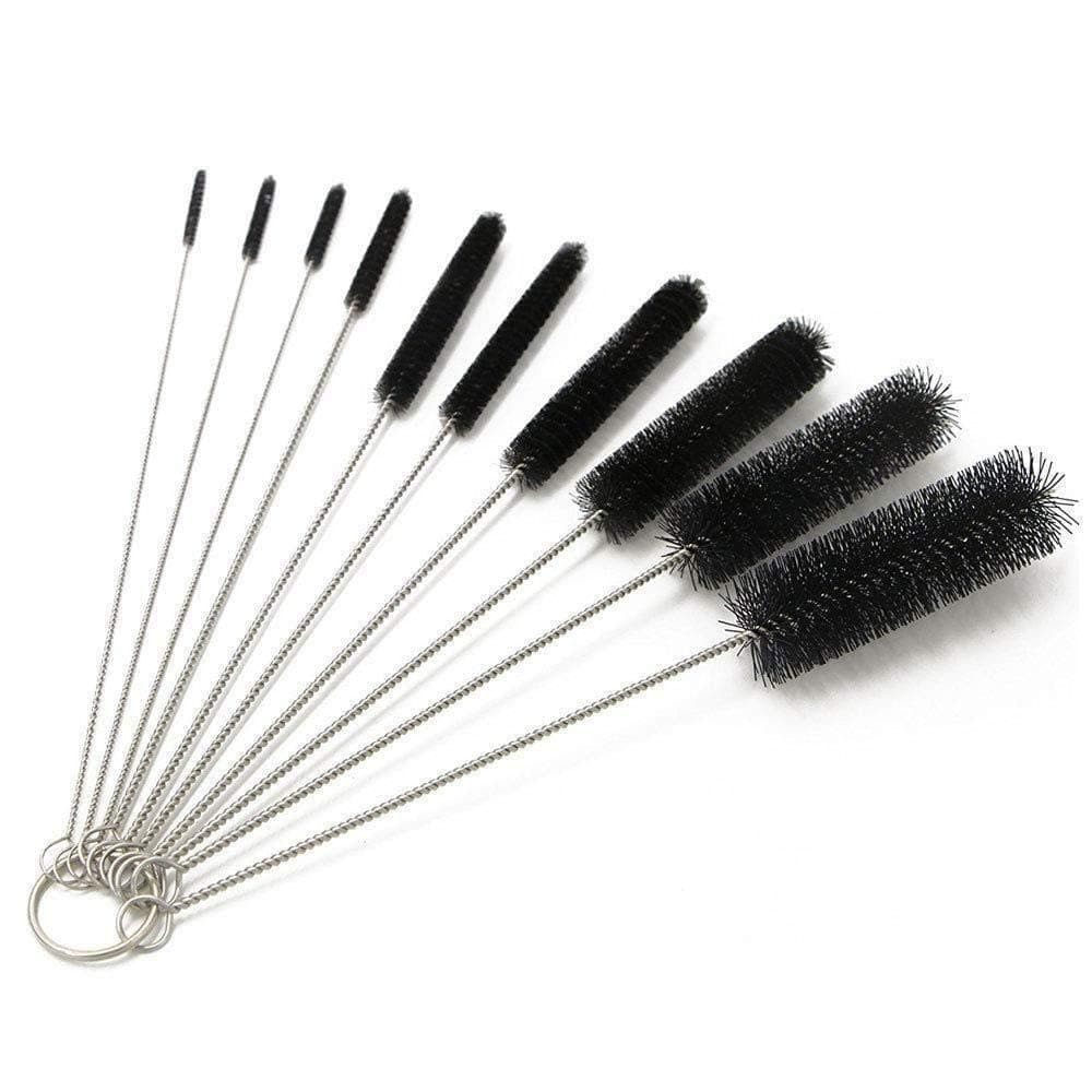 10 Pieces Nylon Cleaning Bottle Brush Pipe Cleaning Brushes Tube Brushes Tube Bottle Straw Washing Cleaner Bristle Kit Tool Black