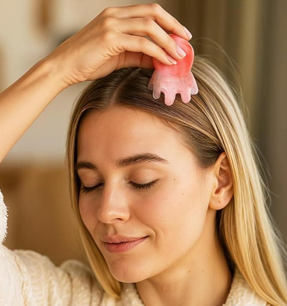 1PCS Octopus Scalp Massager Comb, Handheld Acupressure Massage Tool, Portable Relaxation Massager for Head Care and Daily Use, Pink