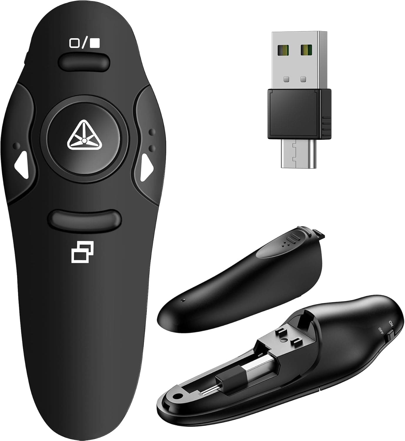DinoFire Presentation Clicker Wireless Presenter Remote Clicker for PowerPoint Presentation Remote, RF 2.4GHz USB Presentation Clicker PPT PowerPoint Clicker for Mac, Keynote, Computer, Laptop