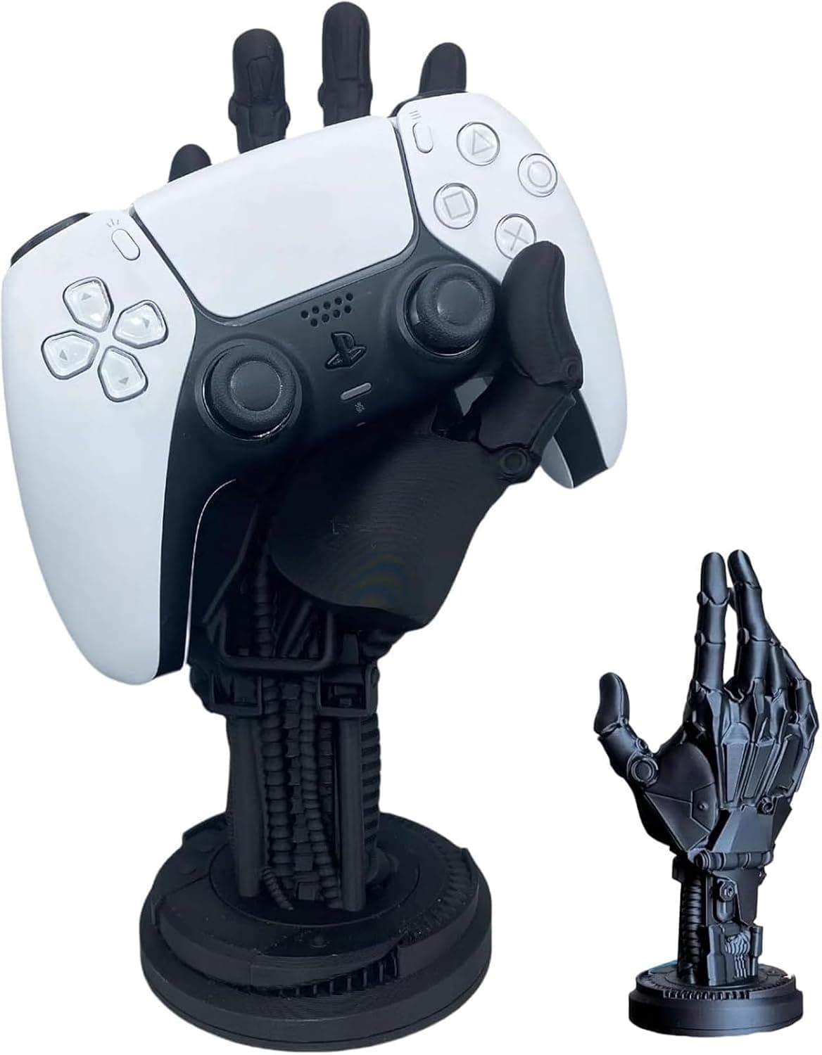 ALMEKAQUZ Game Controller Stand for PS5, PS4, Xbox Series, Switch, Desktop Decoration, Cyberpunk Robot Hand, Controller Holder, Headset Hanger, Game Player Gift