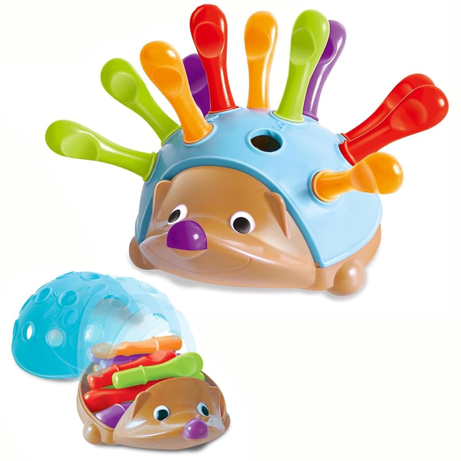 Echidna Hedgehog Toy – Montessori STEM Fine Motor Skills & Counting Baby Toy – Interactive Educational Colour Sorting Sensory Toys for Toddlers 1-3 – 14 Piece Set