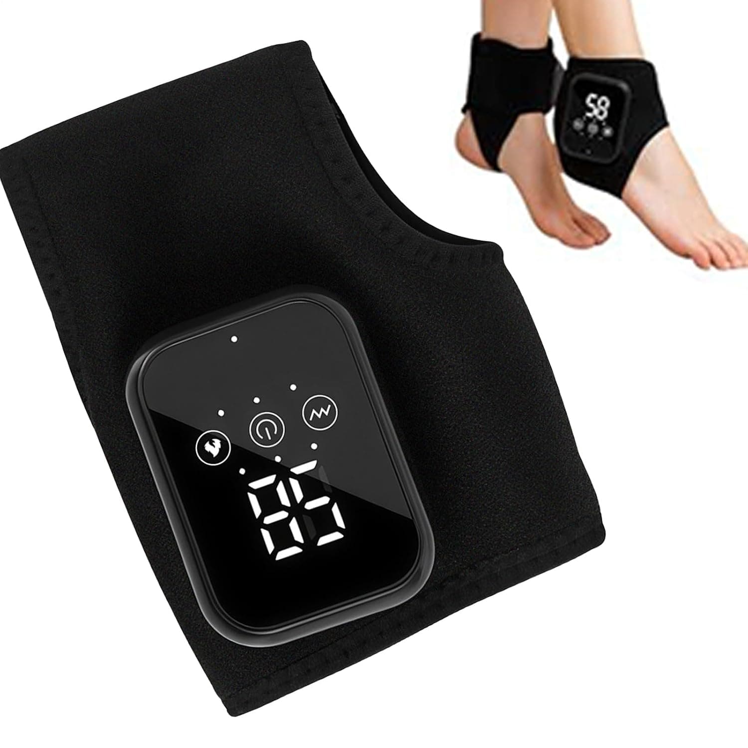 Ankle Massager Wireless Foot Massage Device | Rechargeable Massager with 3 Modes and 5 Heat Levels for Women Men Relaxation Comfort Home