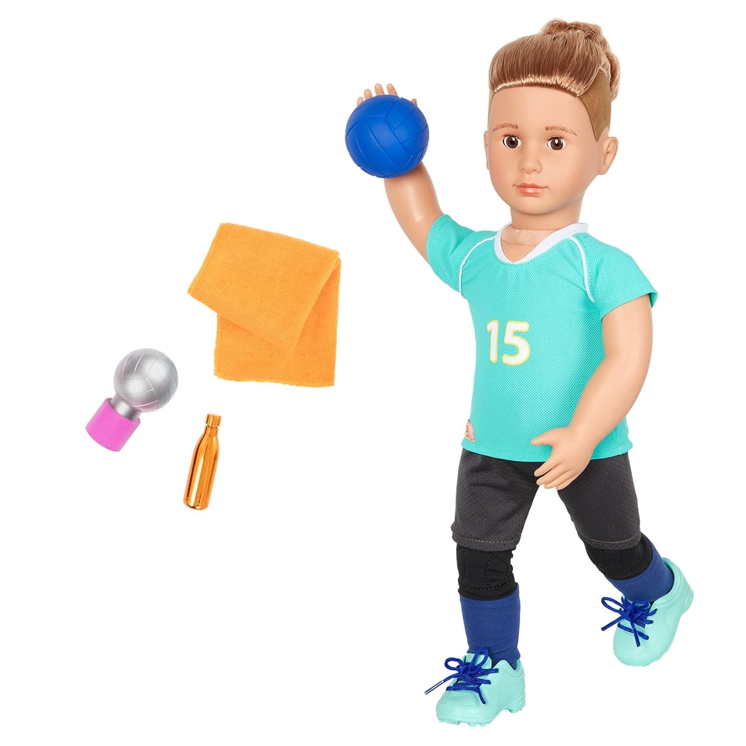 Our Generation Poseable Johnny Volleyball Player Boy Doll with Accessories