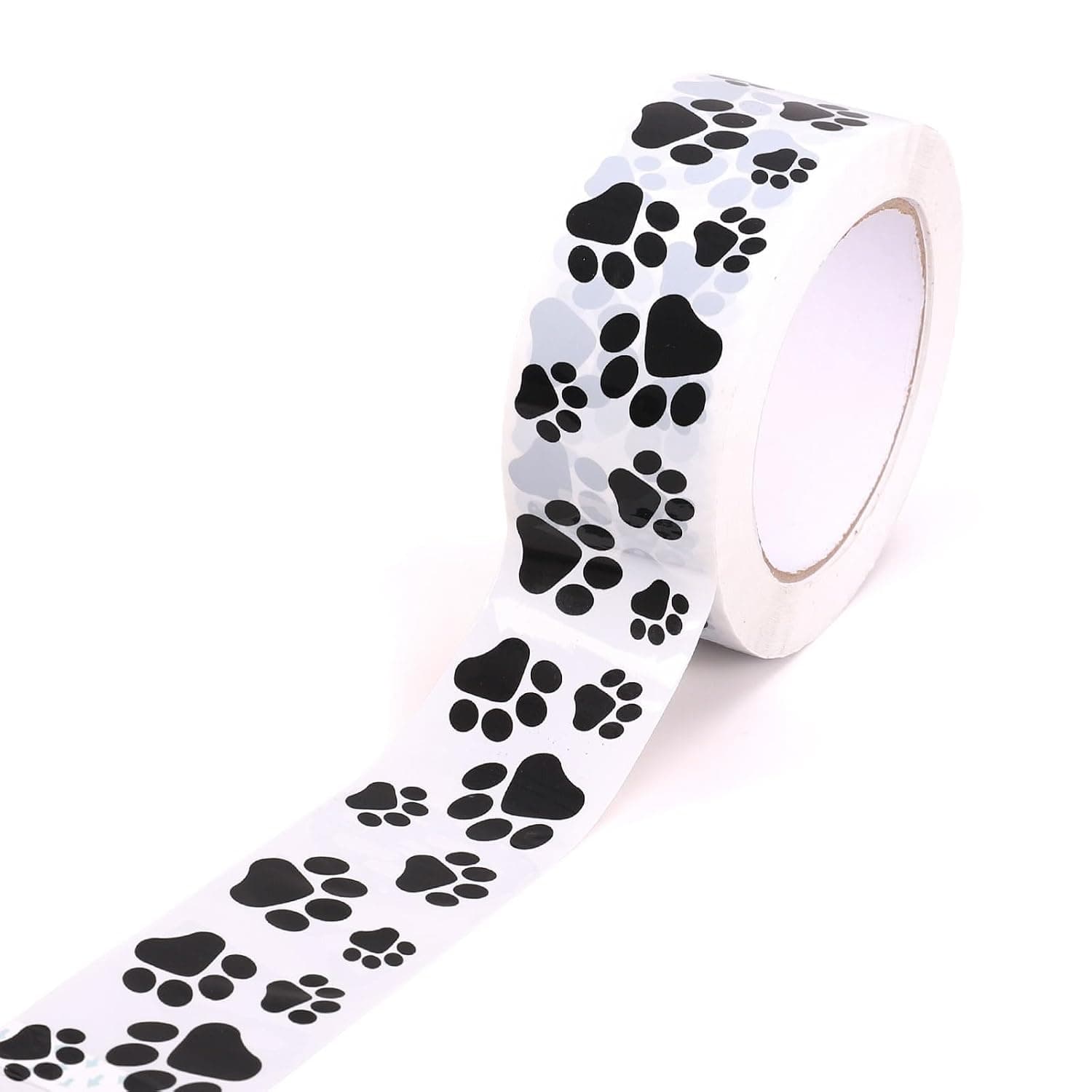 Whaline 109 Yard Dog Paw Packing Tape Waterproof Shipping Tape White Black Pet Paw Gift Wrapping Tape for Small Business DIY Crafts Box Carton Decor