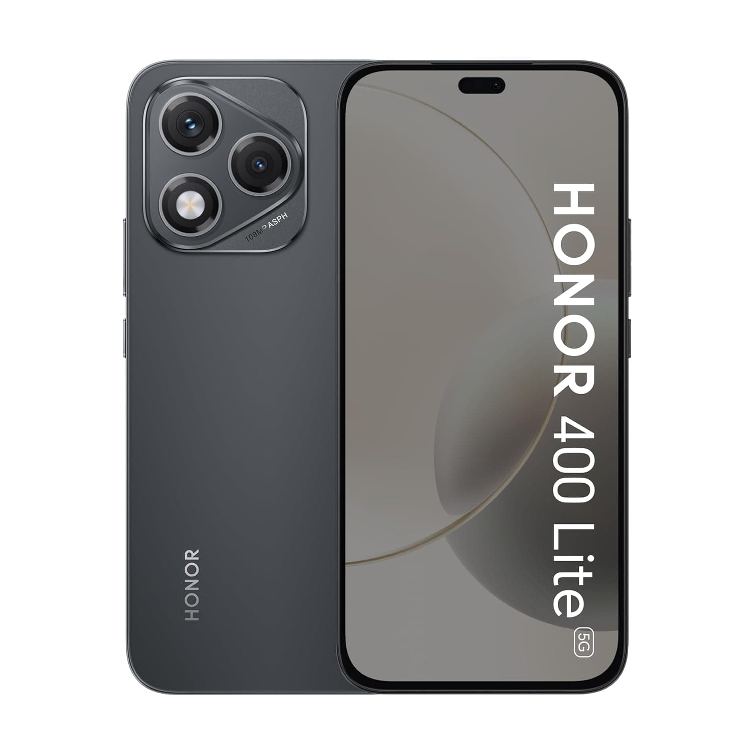 Honor 400 Lite 5G - 8GB RAM 256GB ROM, 108MP Motion Detection Camera, 6.7" 120Hz AMOLED Display, Velvet Black, Middle East Version