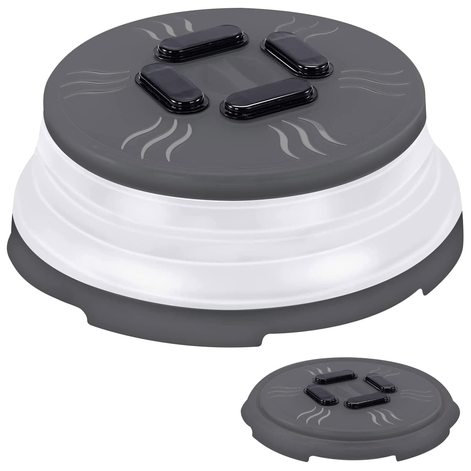 Hover Cover Magnetic Microwave for Food Microwave Splatter 11 12 Clear Microwave Plate Dish s for Microwave Oven Cooking Anti-Splatter Guard Lid with Steam Vents BPA Free Large | Charcoal