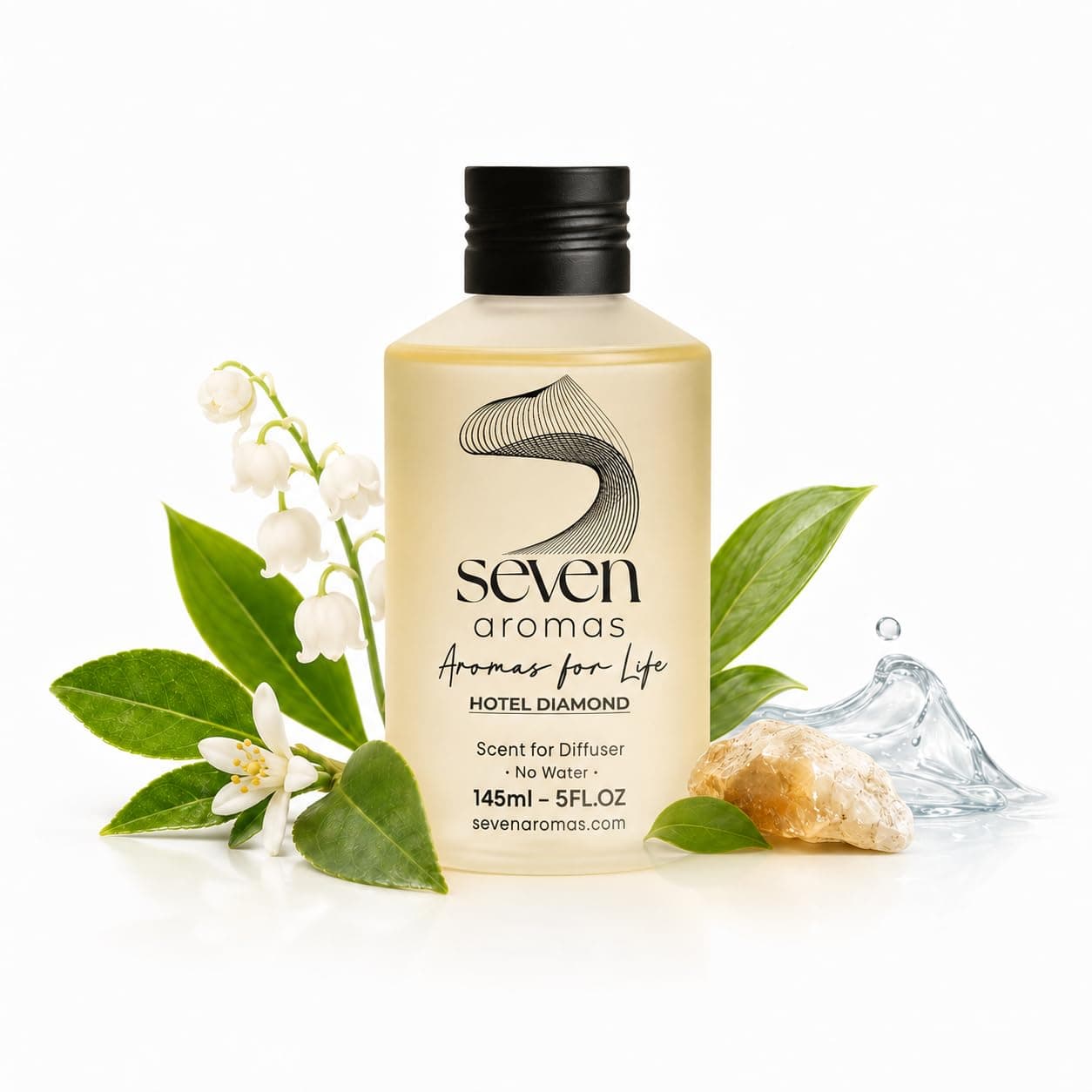 SevenAromas Hotel Diamond | 145ml 5oz Hotel Scent Diffuser Oil | Five Star Hotel | Bergamot, Rose & Iris | Luxury Waterless Aromatherapy (Hotel Diamond)