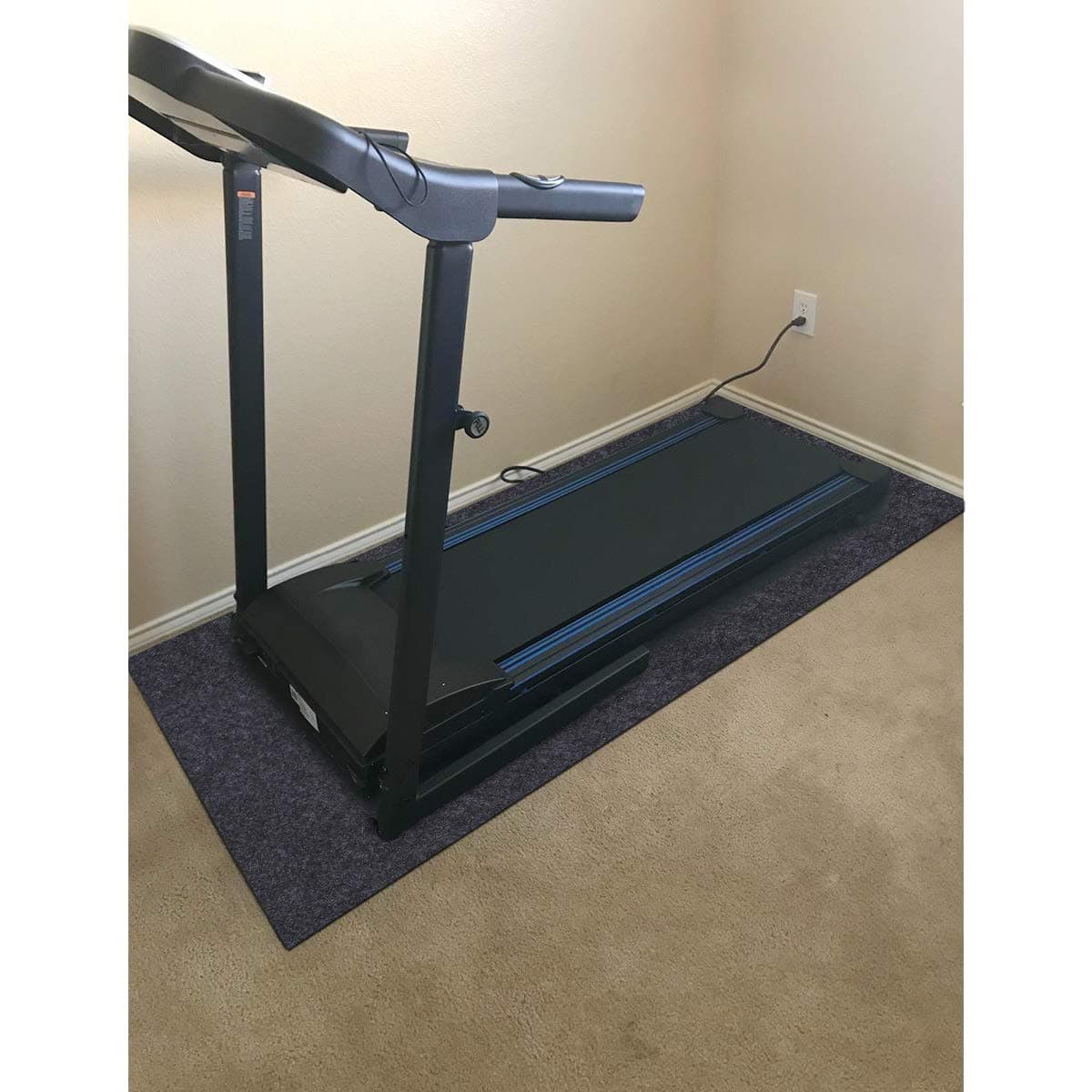 Sempoda Fitness Equipment Mats, Absorbent/Waterproof – Protects Exercise Equipment and Floor，Protective Flooring Under Elliptical machine mat, Indoor Treadmill Mat，Washable (24" x 48")