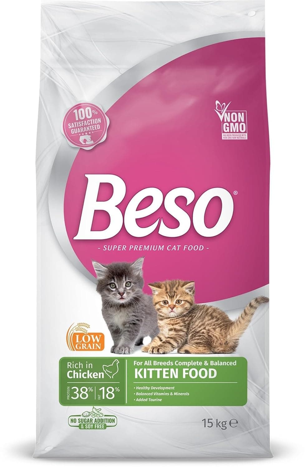 Beso Cat Dry Food with Chicken for Kittens 15 Kg