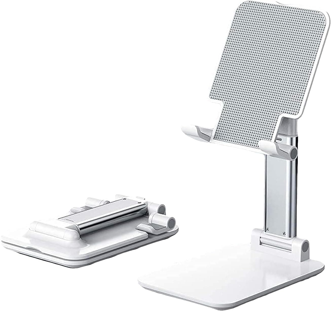 حامل الهاتف المحمول ECVV، حامل هاتف محمول قابل للتعديل بزاوية وارتفاع مع وسادة سيليكون للمكتب، حامل هاتف محمول قابل للطي بالكامل متوافق مع جميع الهواتف المحمولة | لون عشوائي |