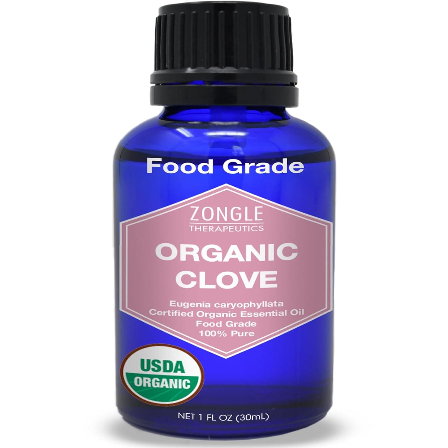 Organic Clove Oil by Zongle – 100% Pure Natural, Therapeutic & Food Grade for Teeth and Gums, Tooth Aches, Tooth Pain, Hair Growth, Oral Consumption, Safe for Ingestion, Edible – 1 OZ
