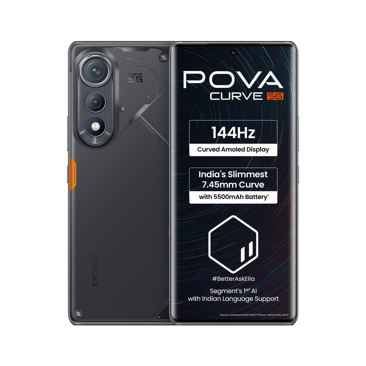 Tecno POVA Curve 5G 256GB 16RAM Main Camera 64MP Black