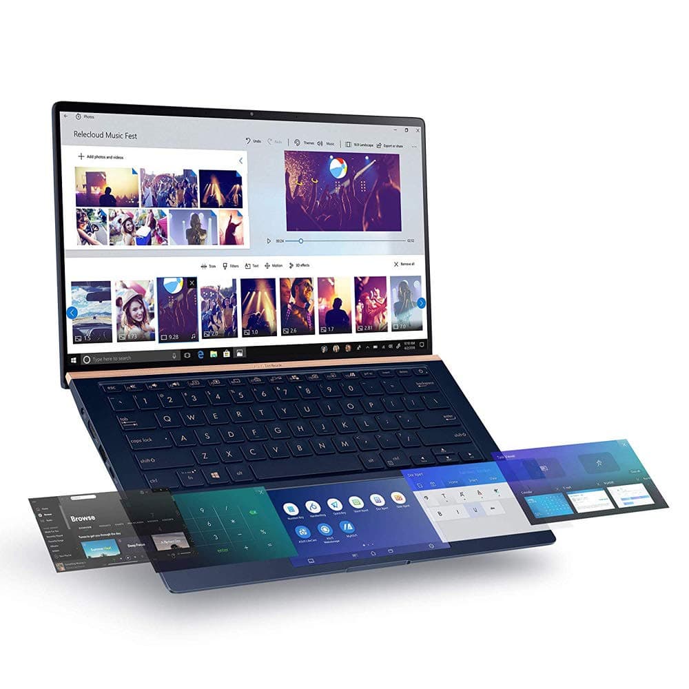 ASUS ZenBook UX434FQ 14 Inch Full HD Touchscreen Laptop (Intel Core i7, Nvidia MX350 Graphics, 16 GB RAM, 512 GB SSD, Windows 10) Includes Secondary Trackpad Screen, Royal Blue