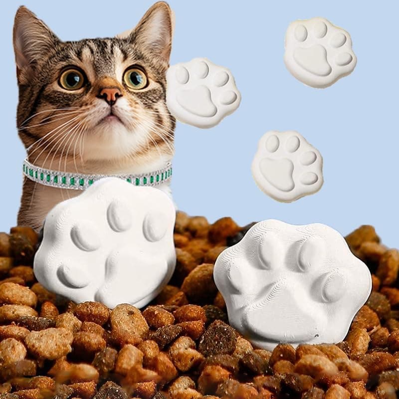 Pet Drying Blocks for Pet Food - Cat Paw Drying Strip, 3 Pcs Large Cat Paw Moisture Absorbers Kitchen Items- Food-Grade Silica-Free Dry Food Storage