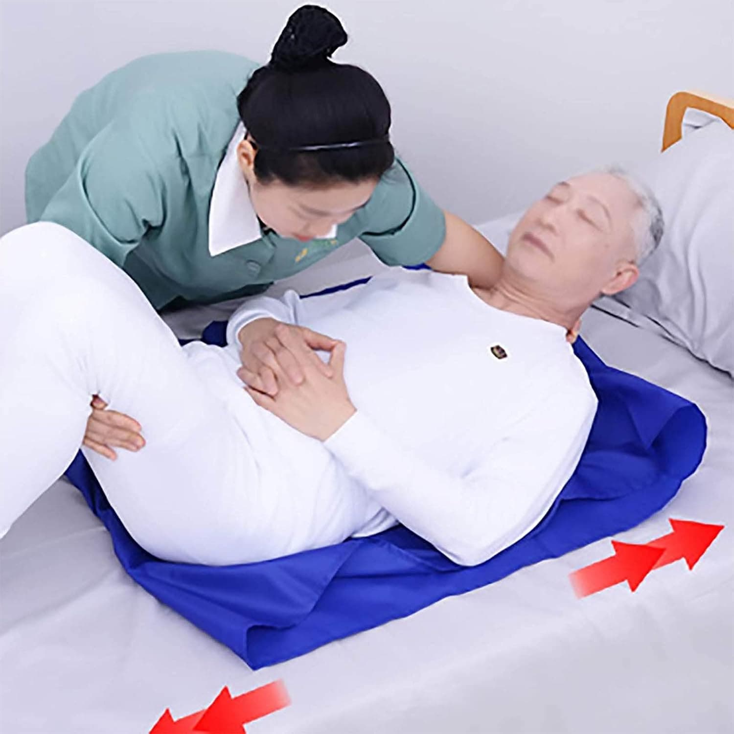 Positioning Bed Pad, Elderly Auxiliary Slider, Multifunctional Slip Sheet, Home Moving Bedridden Bed Elderly Slide Sheet Patient Sliding Cloth (Color : B(110 * 70cm))