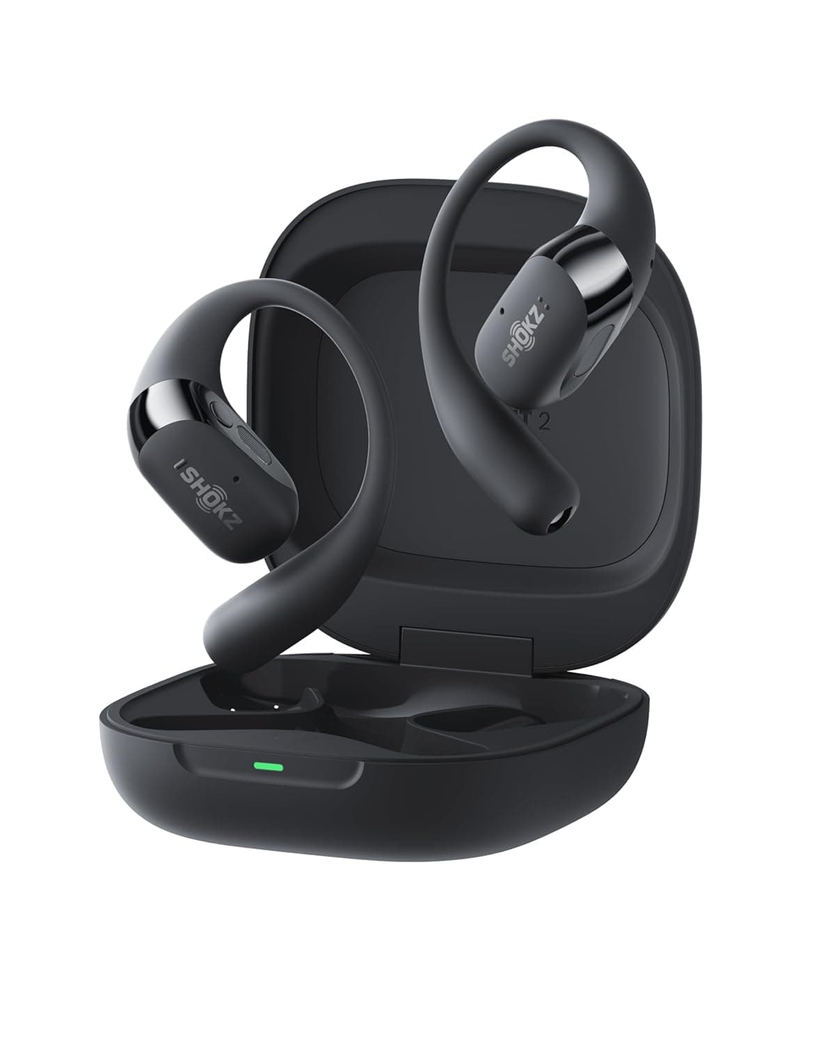 Shokz NEW OpenFit 2+ Open-Ear Headphones, Dolby Audio Enabled, Comfortable Earbuds with Soft Ear Hooks, 48H Playtime, IP55 Water-Resistant, USB-C Fast Charging, Wireless Charging, Carrying Bag, Black